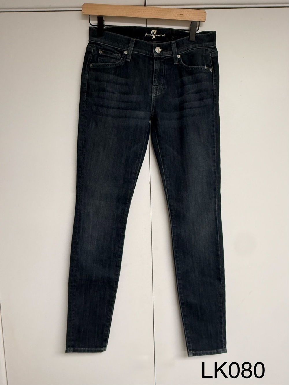 7 For All Mankind Dark Wash Slim Straight Stretch Jeans Size 26